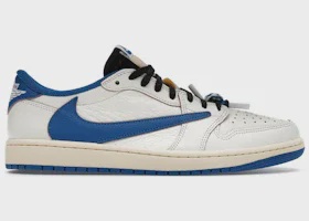 Jordan Air Jordan 1 Retro Low Original SP Fragment x Travis Scott Sail Military Blue - Size US M 10