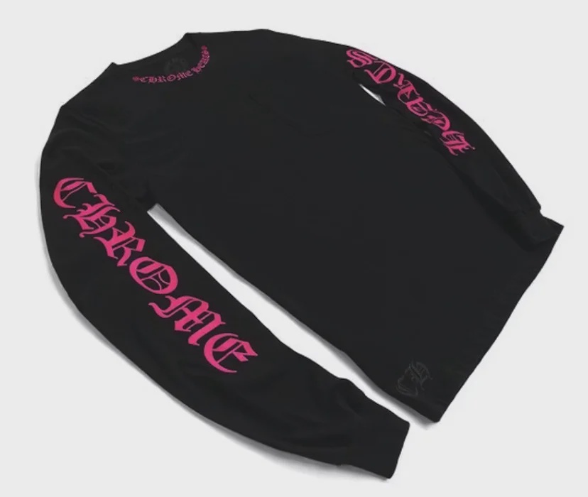 Chrome Hearts Chrome Hearts Long Sleeve Pink Neck Logo - Size L