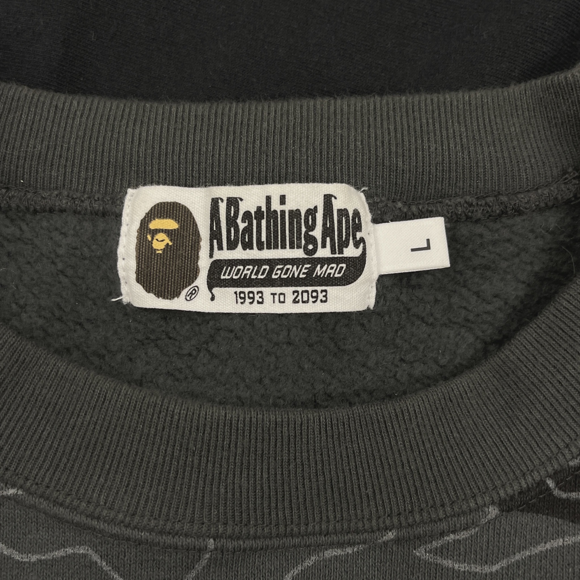 SS23 BAPE Layered Line Camo Crewneck Black • Pre-Owned [1690] 4