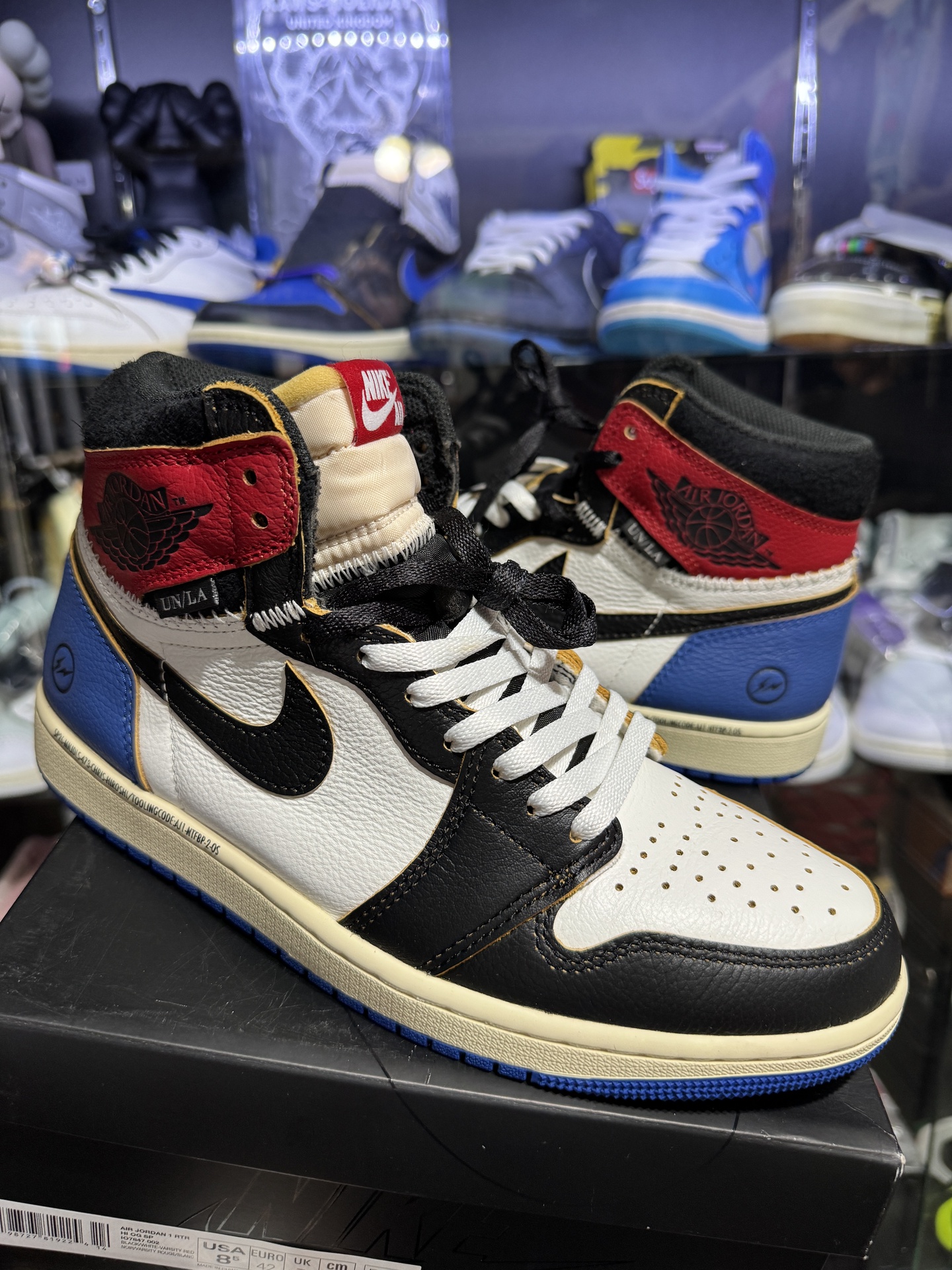 Jordan 1 Retro High OG SP Fragment x Union LA Varsity Red Sport Royal • Pre-Owned [5700] - photo 1
