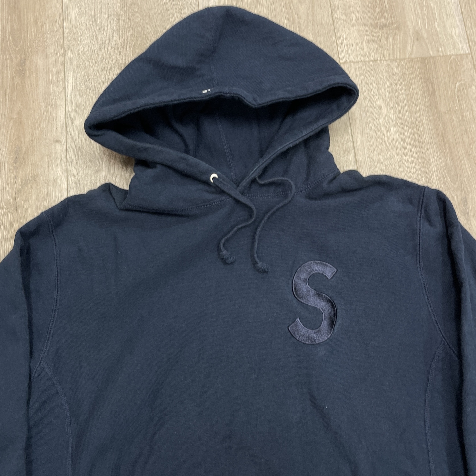 Supreme S Logo Navy Hoodie - Pre-Owned 2
