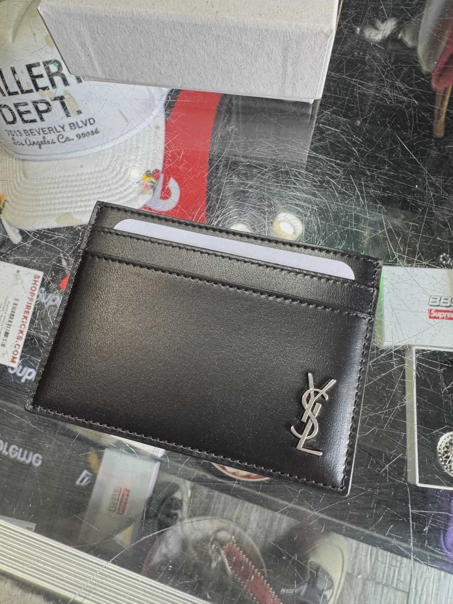 YSL Black Leather Card Holder • Brand New [5837] - photo 2