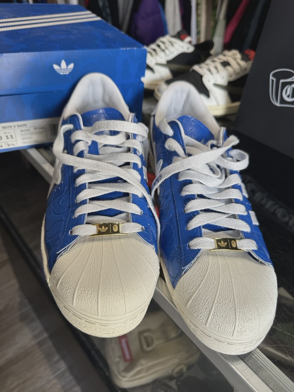 adidas Superstar Vintage Bape Blue White • Pre-Owned [2122] 2