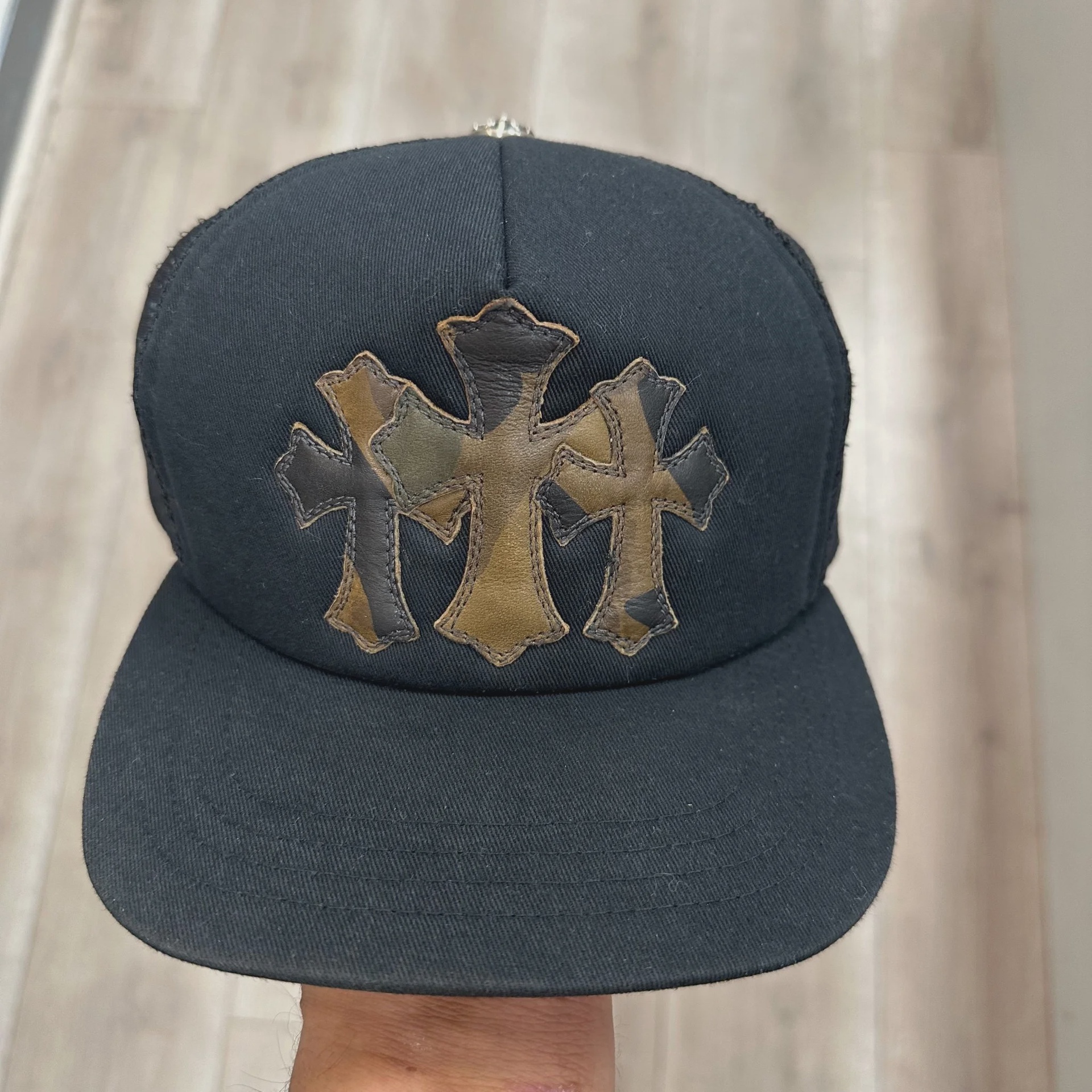 Chrome Hearts Chrome Hearts Cemetery Triple Cross Trucker Hat - Size One Size