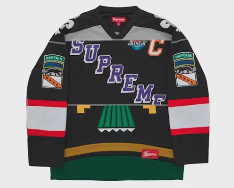 SS26 Supreme Paneled Hockey Jersey Black • Brand New [8768]