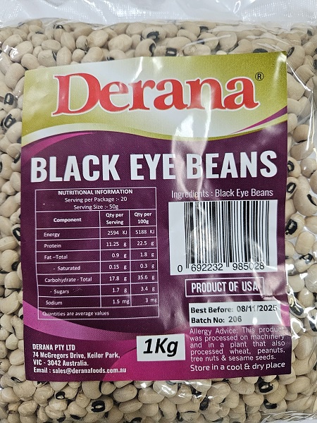 Derana Black eye Beans 1kg