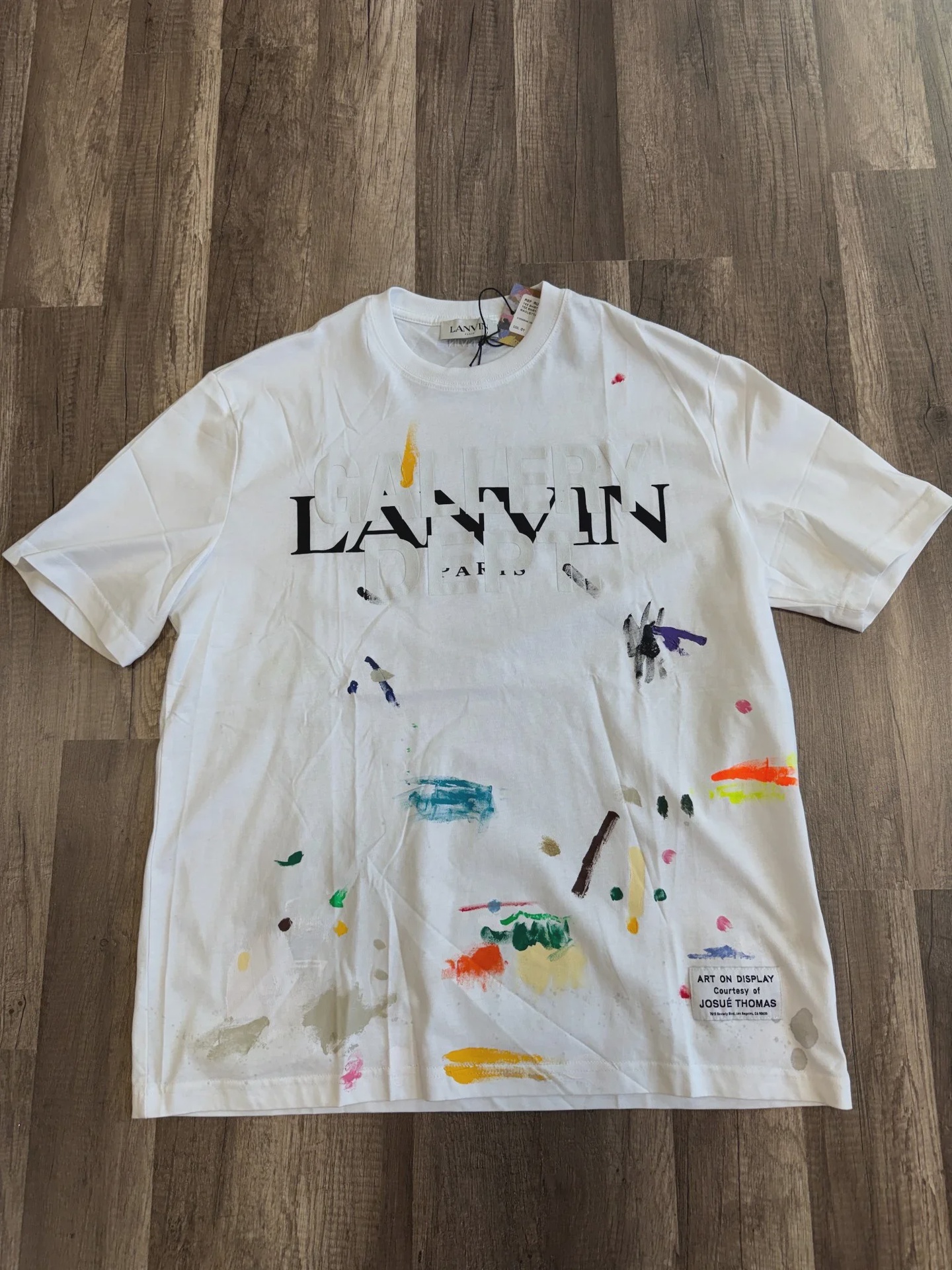 Lanvin x Gallery Dept. Logos Printed T-Shirt With Paint Marks White  • Brand New [9590] - photo 1