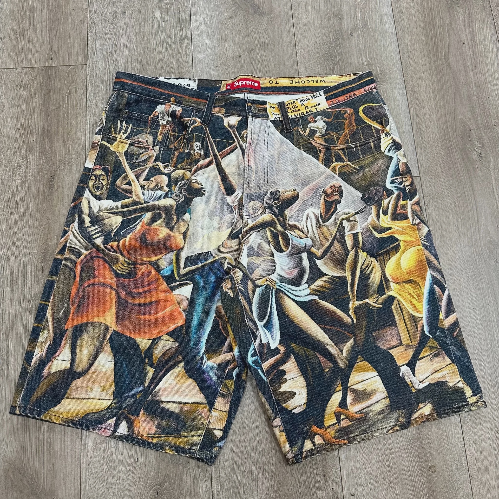 Supreme Supreme/Ernie Barnes Baggy Denim Short 'Dance' - Size 36