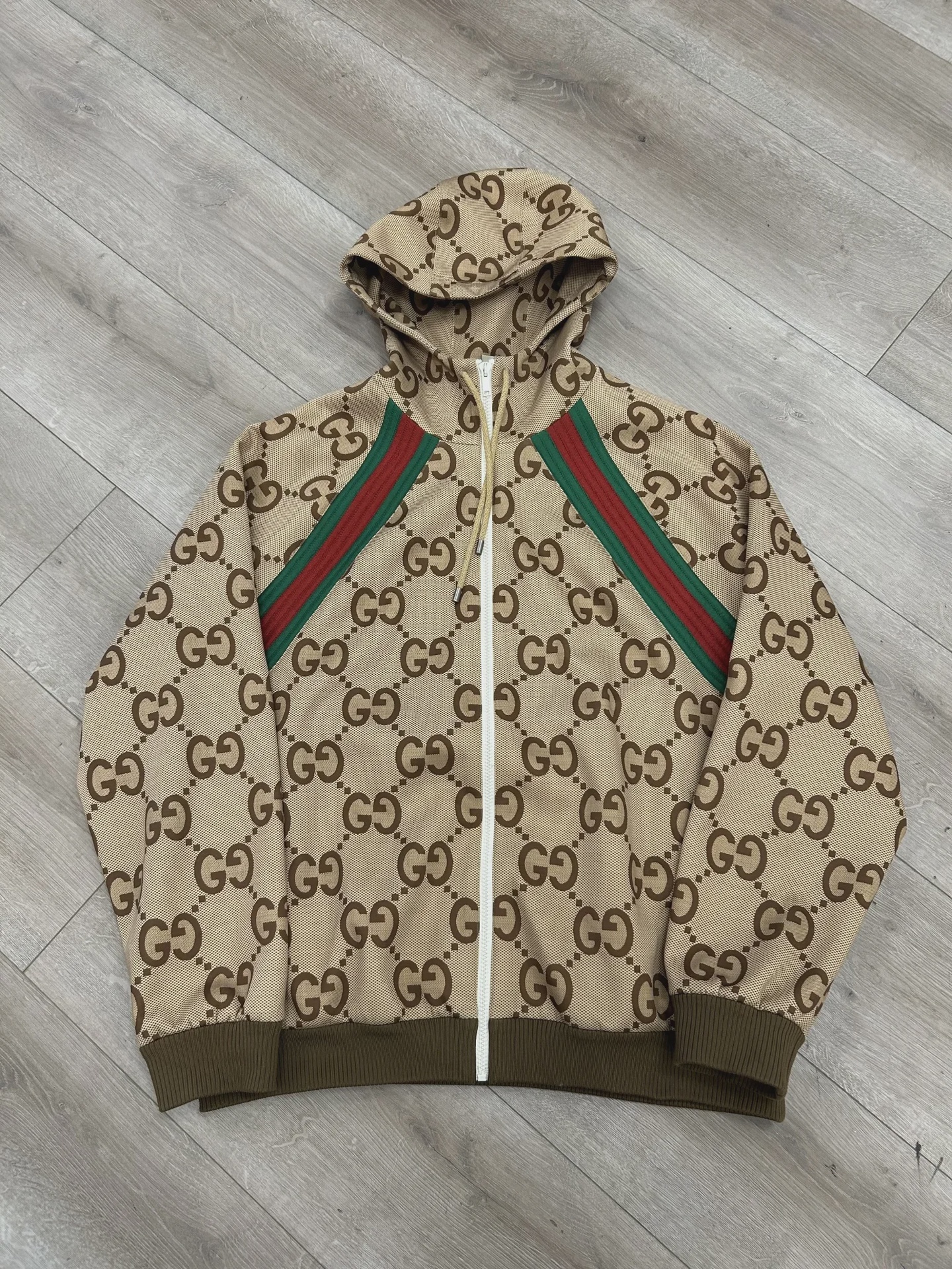 Gucci GUCCI Jumbo GG Zipped Hoodie - Size XL