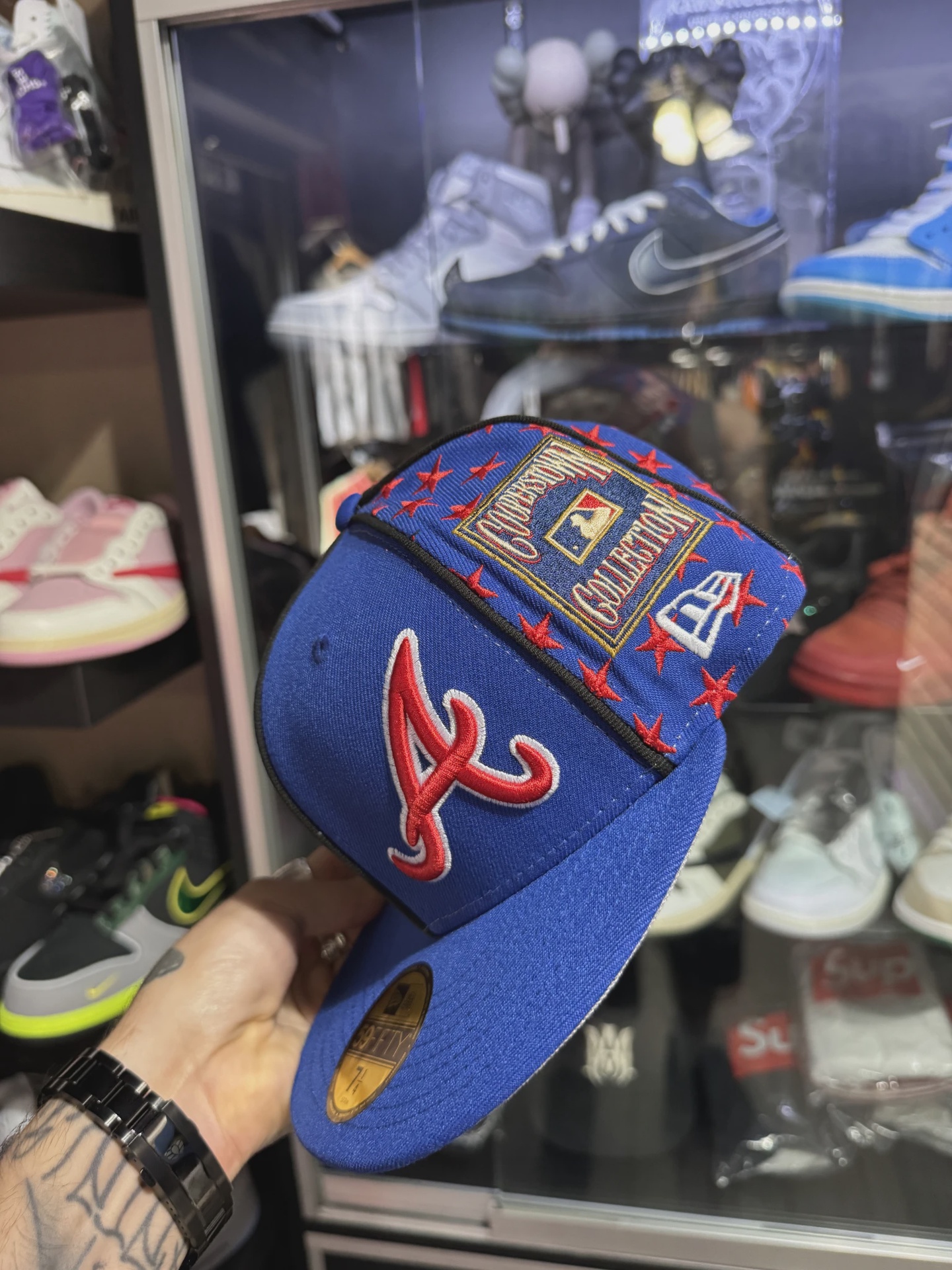 Supreme x Mitchell & Ness Teams New Era Royal Fitted Cap size 7 1/4 • Brand New [4427] 3