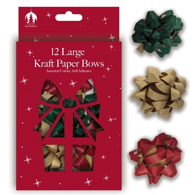 Festive Wonderland Kraft Confetti Bows Assorted Colours (D)