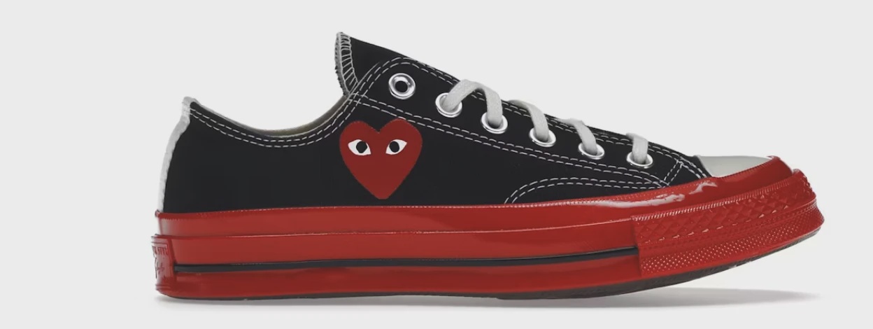 Converse Chuck Taylor All Star 70 Ox Comme des Garcons PLAY Black Red Midsole • Brand New [5485]