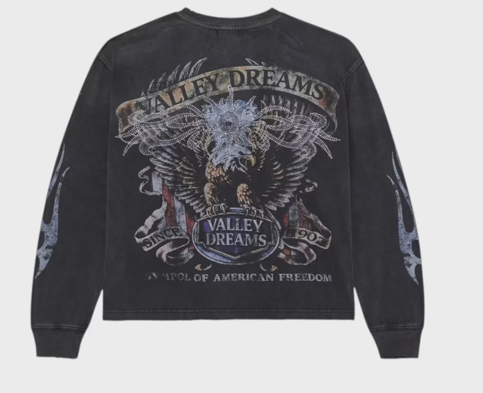 Vale Forever Valley Bling Long-Sleeve Tee Black • Brand New [8813]