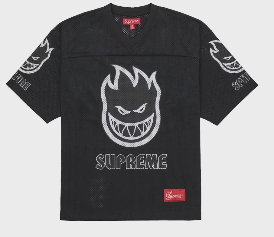 Supreme Supreme Spitfire Football Jersey Black - Size XL