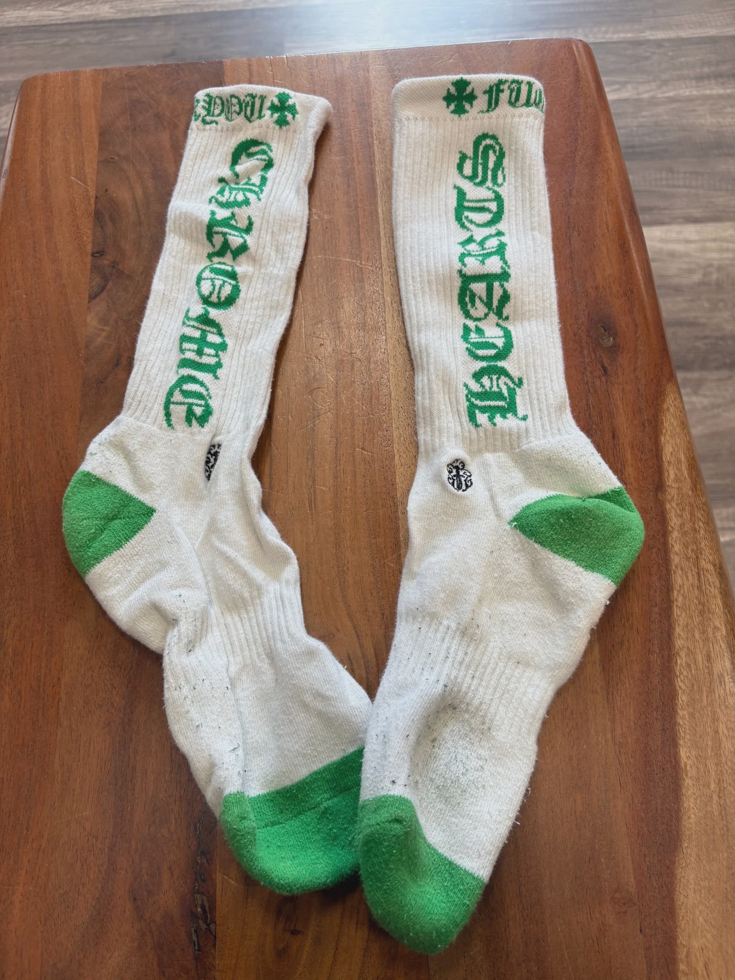 Chrome Hearts Chrome Hearts Green Letter Socks - Size One Size