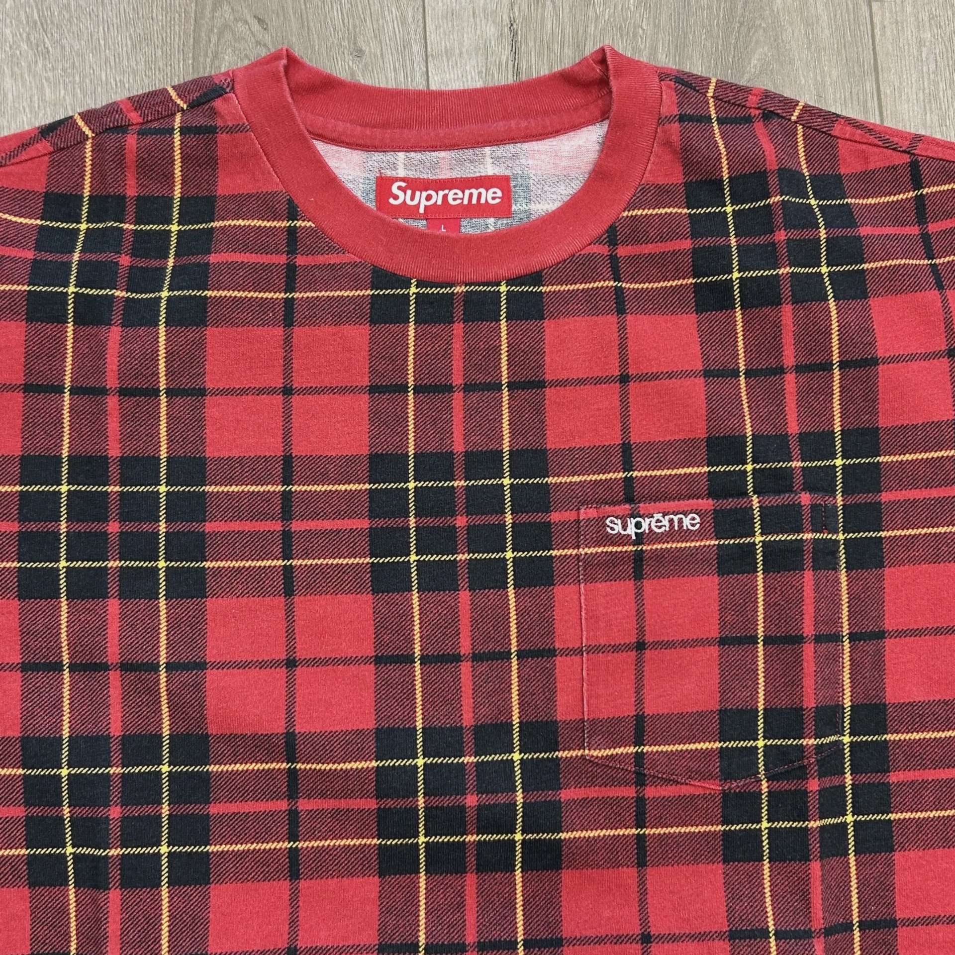 Supreme S/S Plaid Pocket Tee (FW23) • Brand New [2891] 5