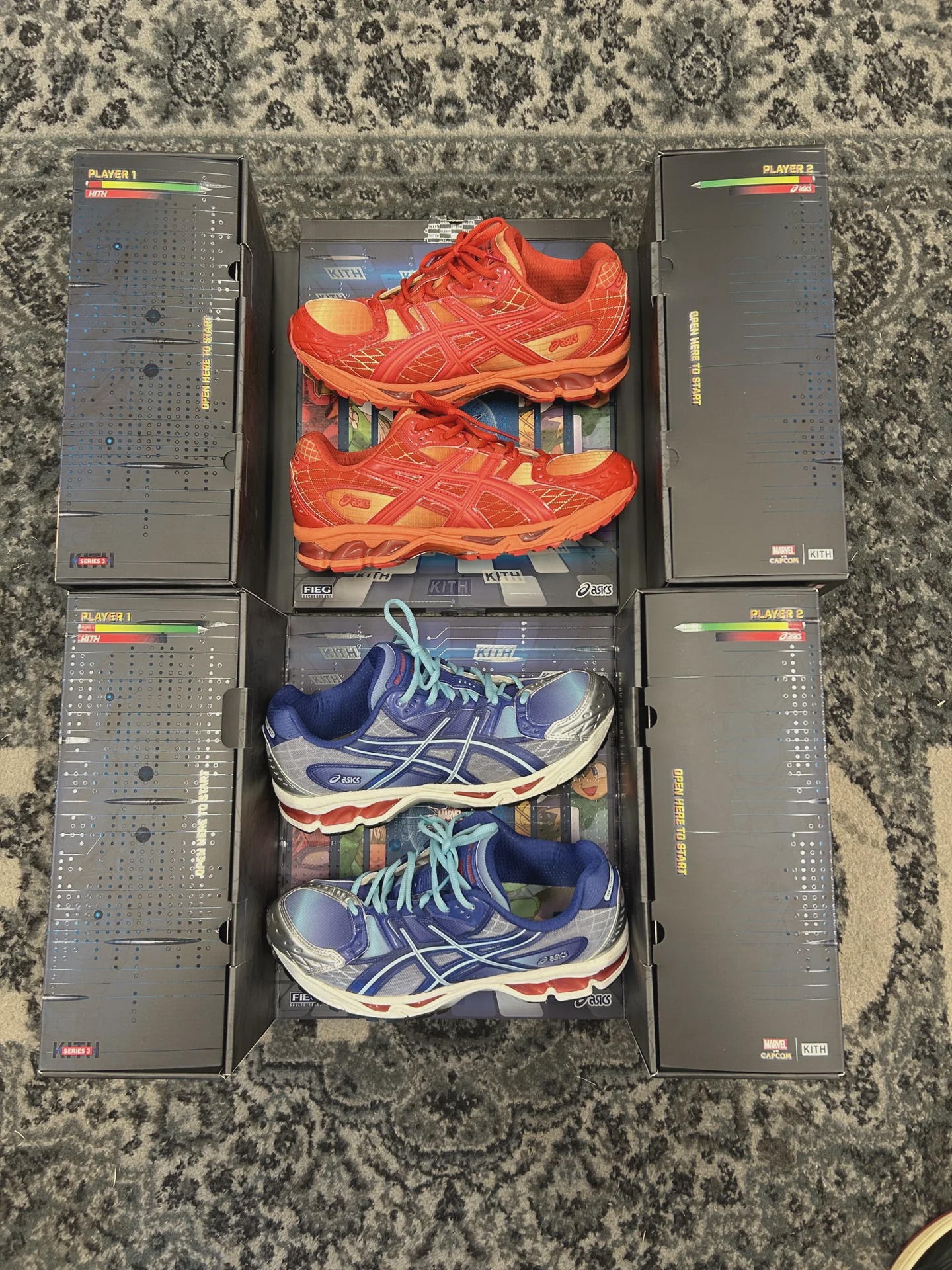 Kith ASICS Marvel Iron Man Vs. Mega Man with Box (2 pairs) • Pre-Owned [6470] - photo 1