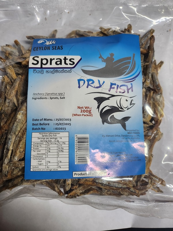 Ceylon Seas Dryfish Sprats Headless 200