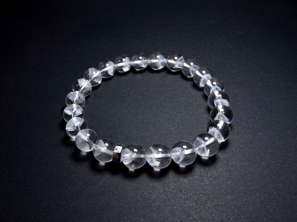 The Fearless (White Phantom Quartz Bracelet) - pyramid