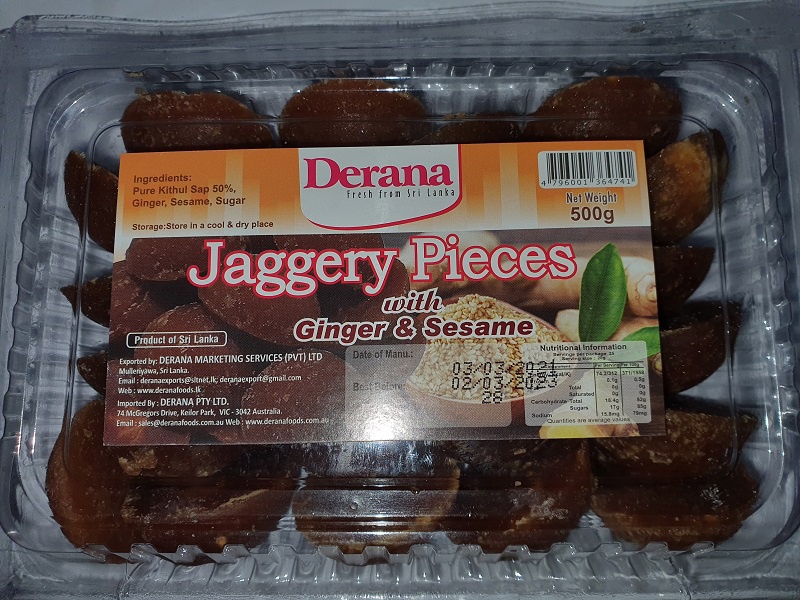 Derana Kithul Jaggery Ginger & Sesame 500g