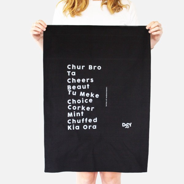 D&Y TEATOWEL -ENDEARMENT BLACK