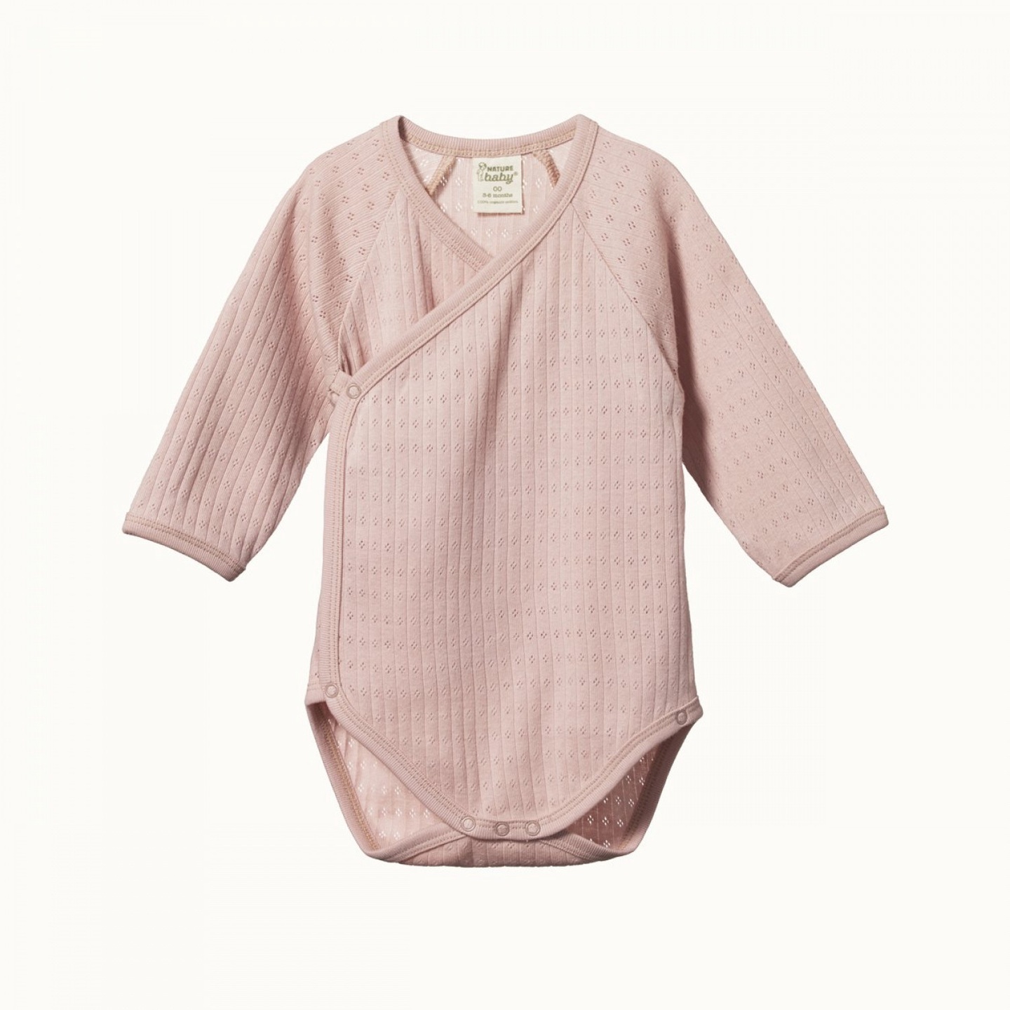 L/S KIMONO BODYSUIT POINTELLE - ROSE BUD