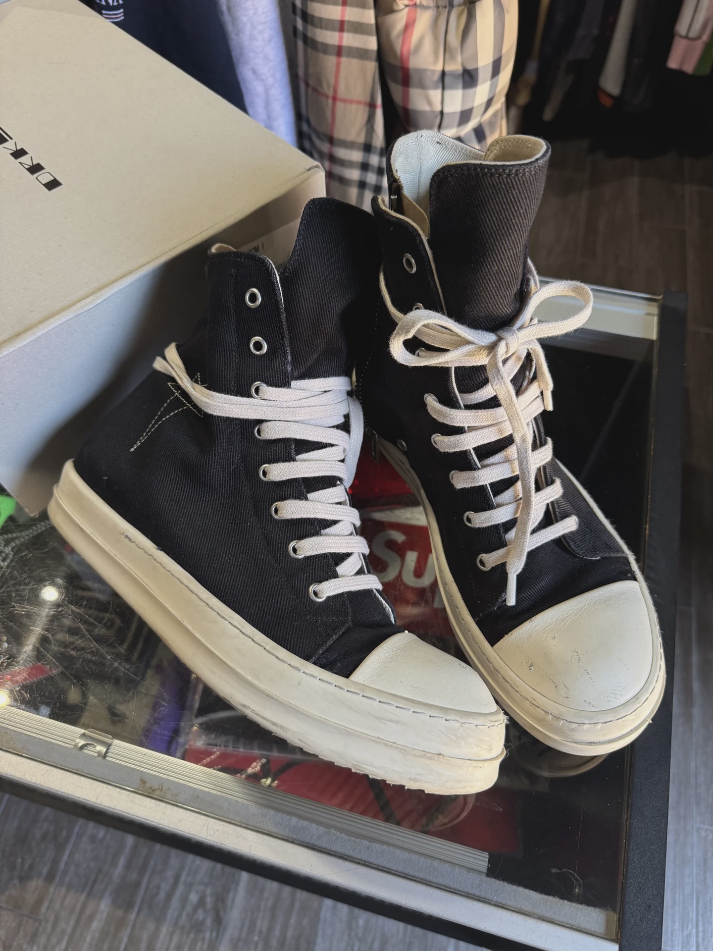 Rick Owen’s Drkshdw Rick Owens DRKSHDW Luxor High Black Pearl • Pre-Owned [7314] - photo 2