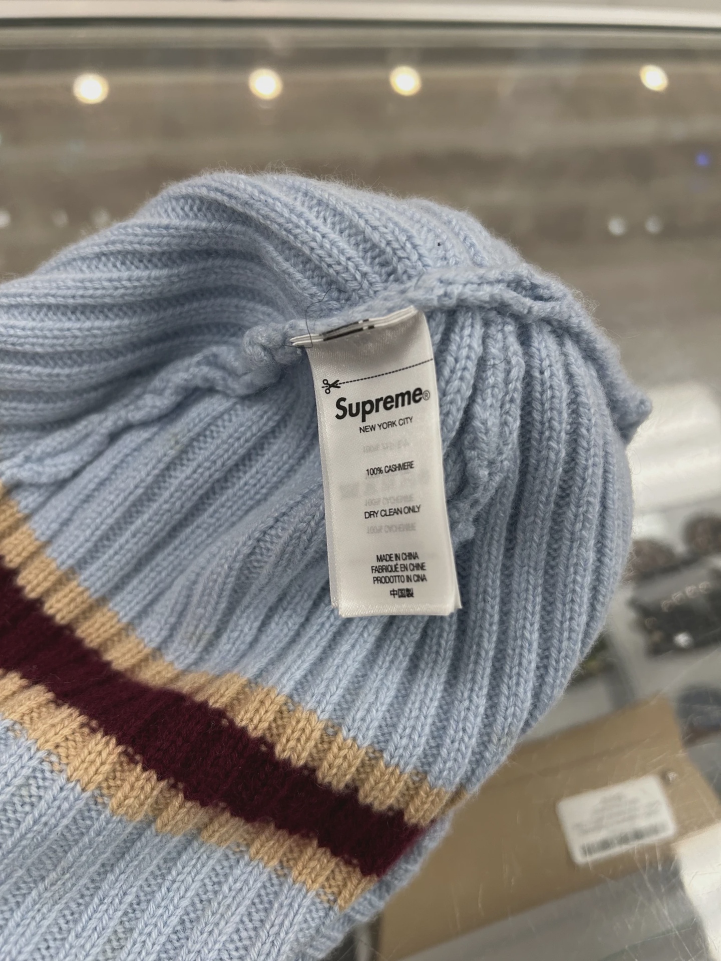 Supreme Blue Stripe Beanie • Pre-Owned [3797] 2