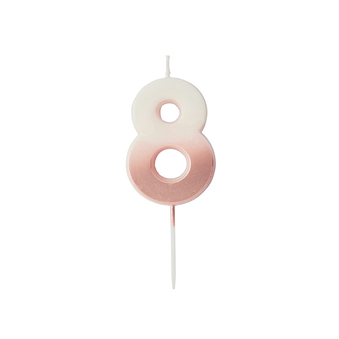 Hootyballoo - Rose Gold Ombre Number Candle
