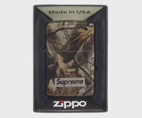 Supreme Camo Logo Zippo Realtree Hardwoods Camo • Brand New [2092] - photo 4