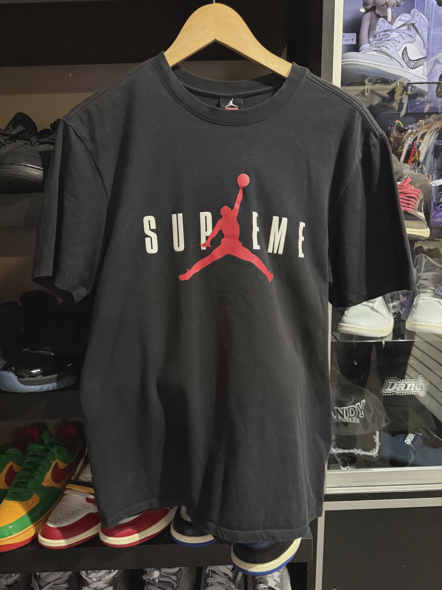 Supreme  x Jordan Black Tee Shirt M • Pre-Owned [0718]