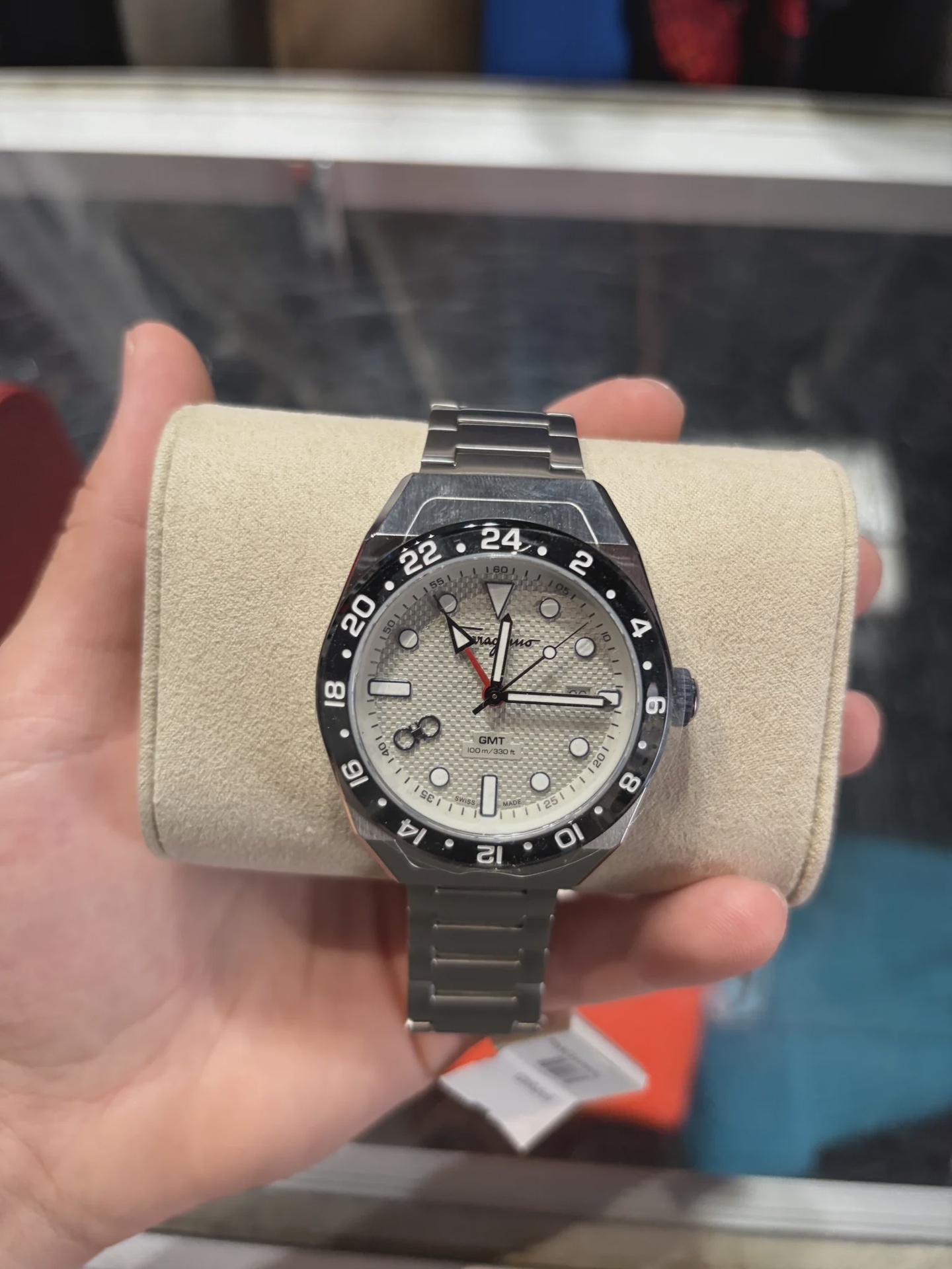 Ferregamo Salvatore Men’s Swiss SLX GMT Stainleess Steel Bracelet Watch • Pre-Owned [8632] - photo 3