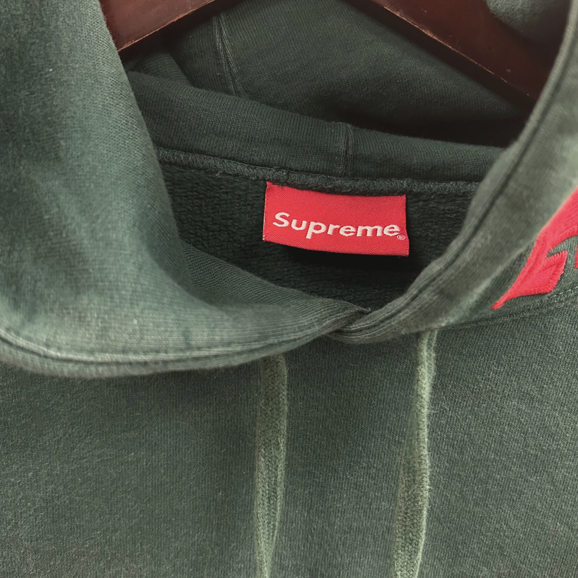 Supreme Mirrored Logo Hooded Sweatshirt Green • Pre-Owned [0892] 4