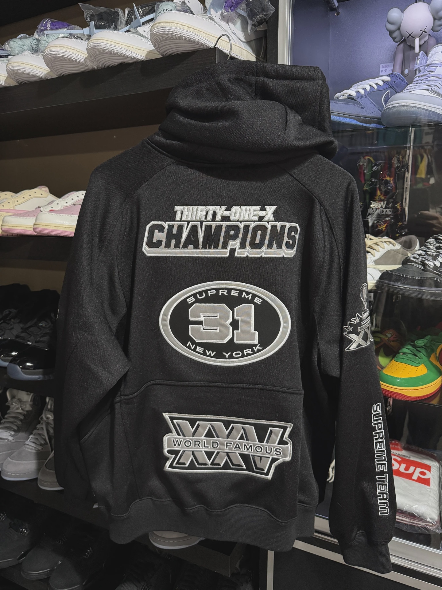 Supreme Football Zip Up Hooded Sweatshirt (FW25) Black • Pre-Owned [6606] 2