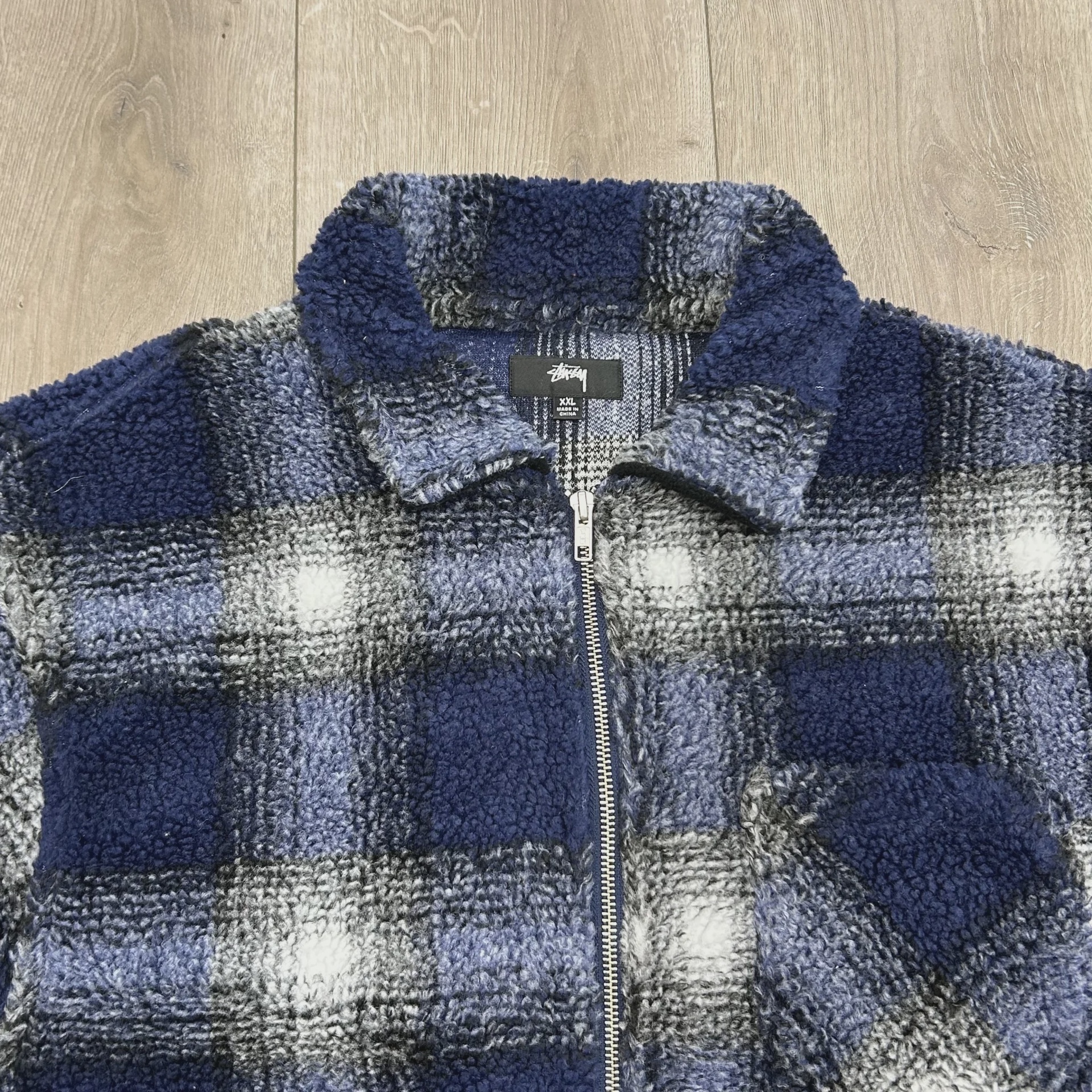 Stüssy Shadow Plaid Sherpa Zip Shirt • Pre-Owned [9703] - photo 5
