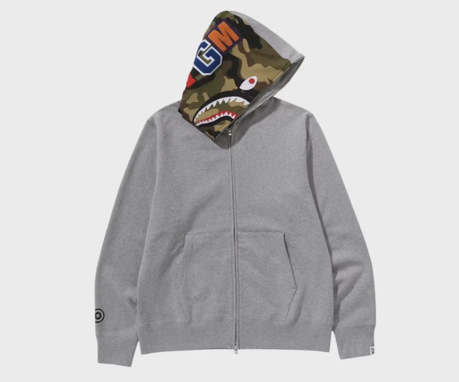 BAPE 1st Shark Full Zip Hoodie Gray • Brand New [2489] - photo 2