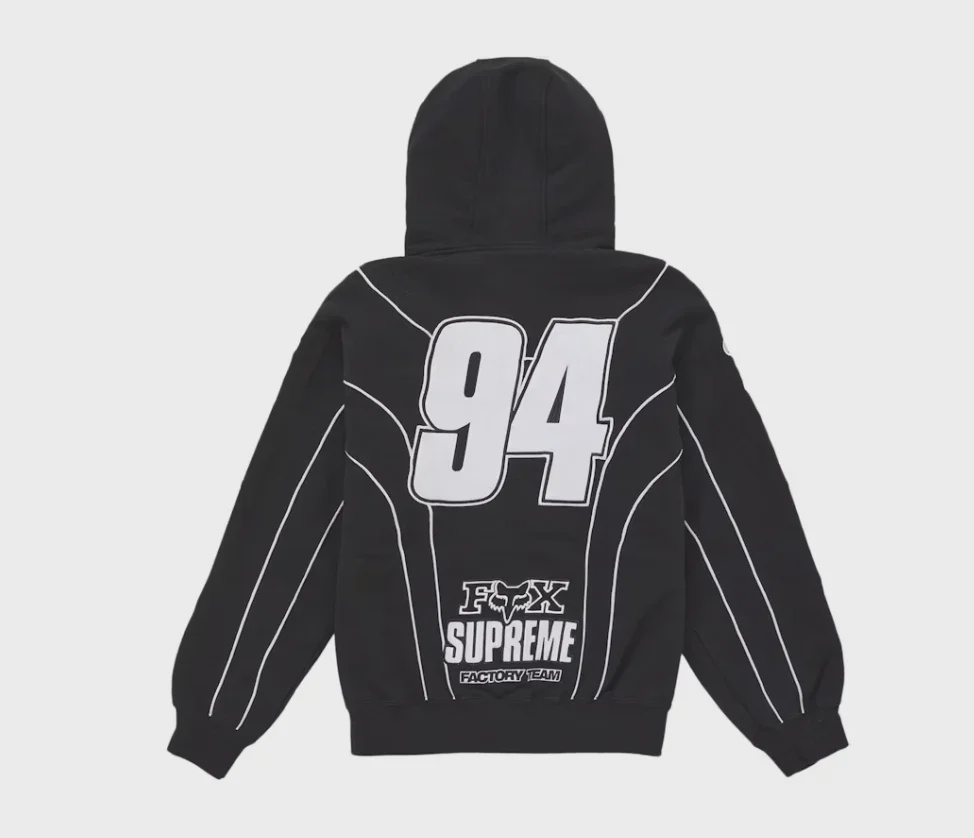 Supreme Fox Racing Zip Up Hooded Sweatshirt Black • Brand New [5665] - photo 2
