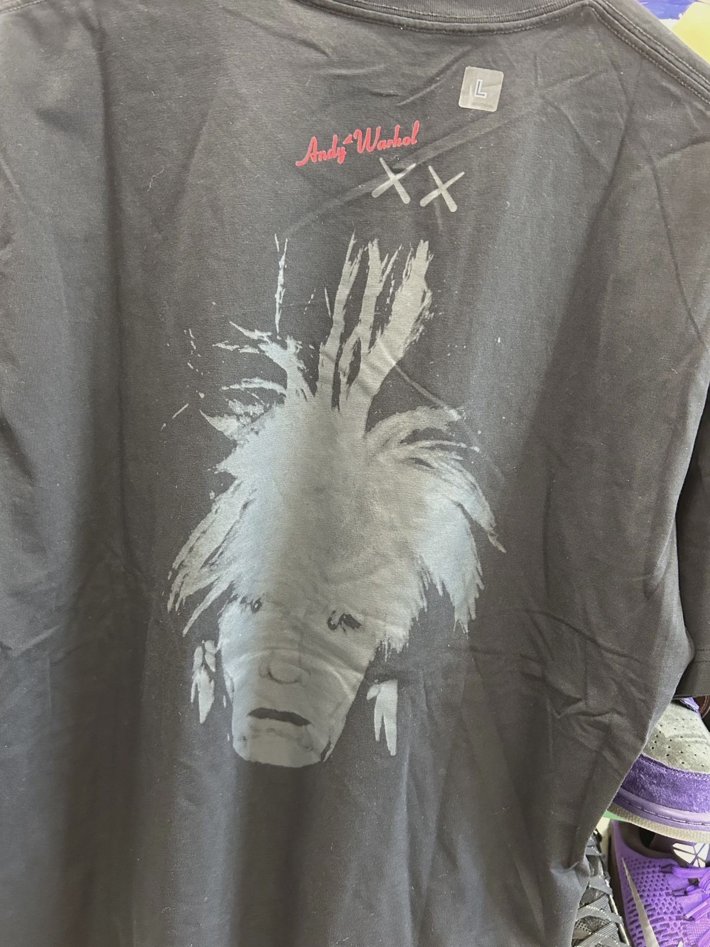 Kaws + Warhol graphic black T-shirt • Pre-Owned [7281] 4