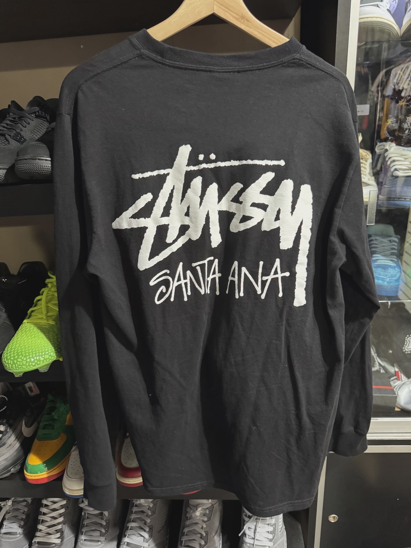 Stussy Black Santa Ana Logo Long Sleeve (Size M) • Brand New [5166] 2