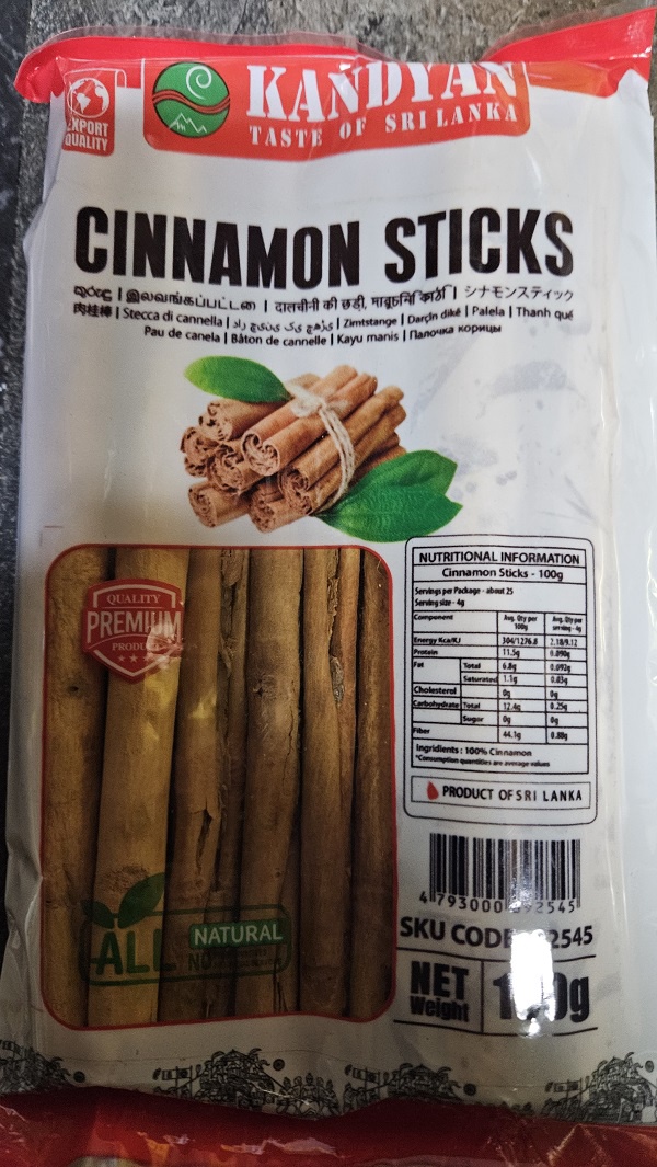 Kandiyan Cinnamon Sticks 100g