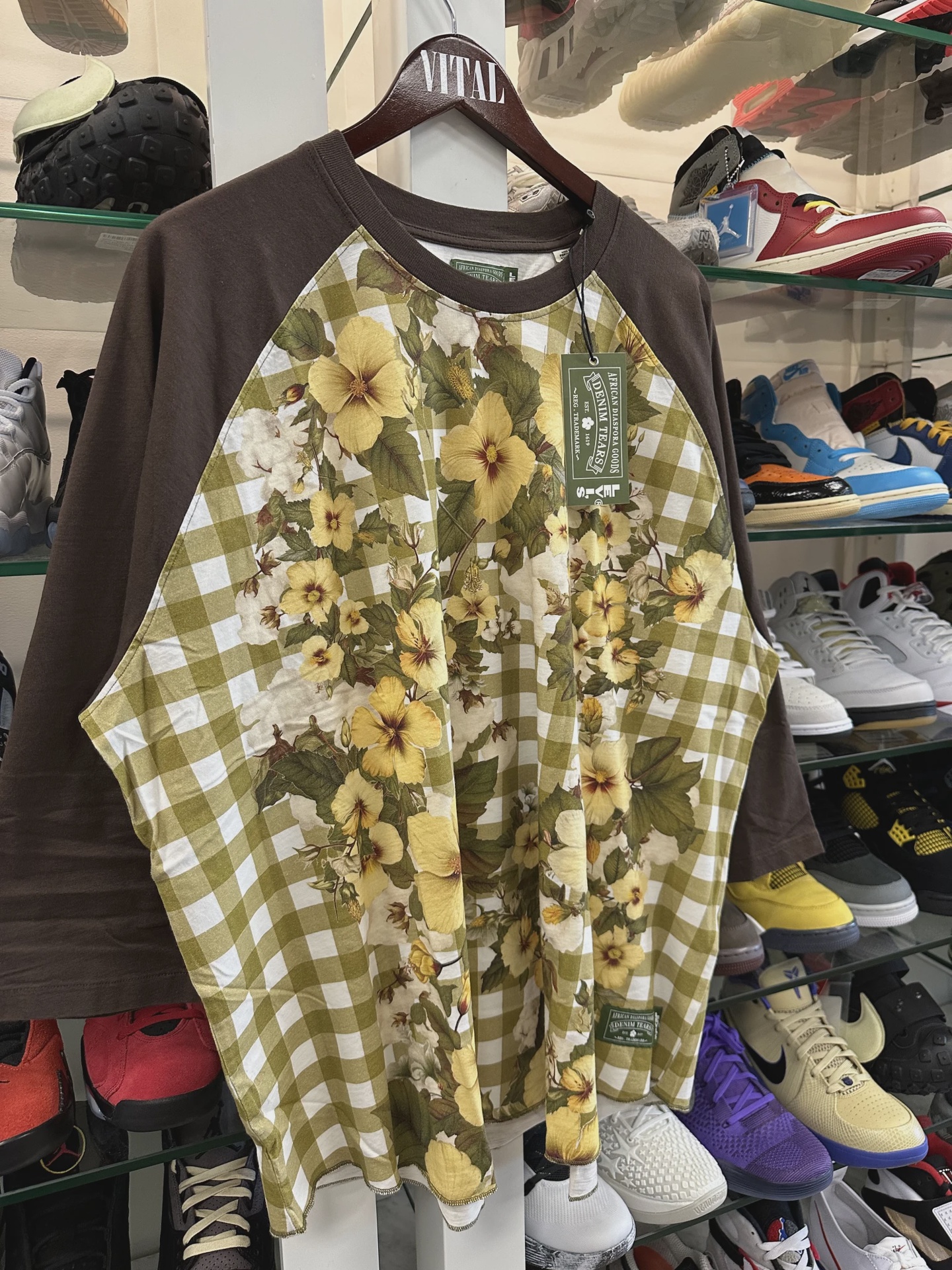 Denim Tears x Levi's Denim Tears Cotton Gingham Baseball Tee 'Multicolor' • Brand New [5493] 2
