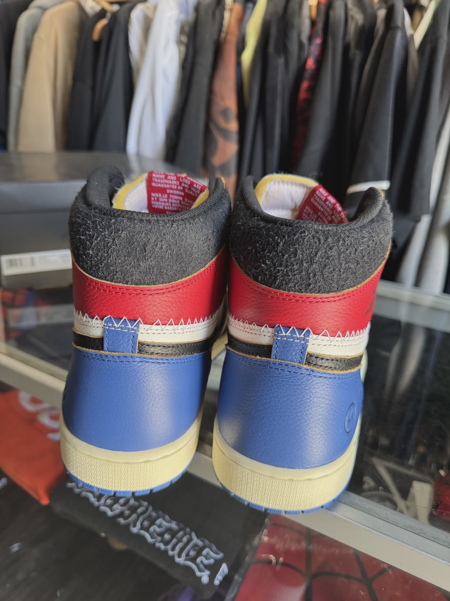 Air Jordan 1 Retro High Original SP Fragment  x Union LA Varsity Red Sport Royal Blue • Pre-Owned [1025] - photo 3
