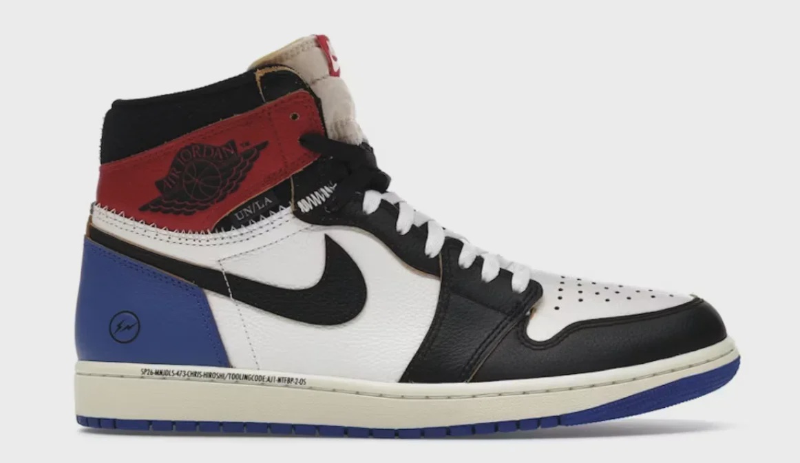 Jordan Jordan 1 Retro High OG SP Fragment x Union LA Varsity Red Sport Royal - Size US M 10.5