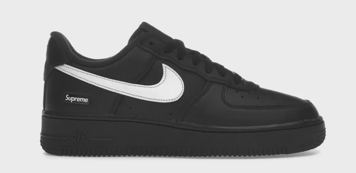 Nike Nike Air Force 1 Low Supreme Black White - Size US M 10