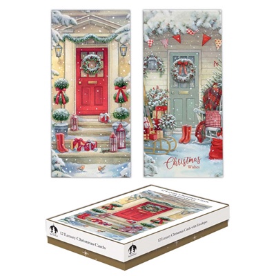 Festive Wonderland 12 Slim Christmas Cards (D)