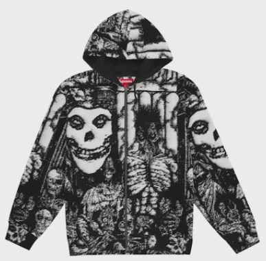 Supreme The Misfits Zip Up Hooded Sweater Black • Brand New [9920]
