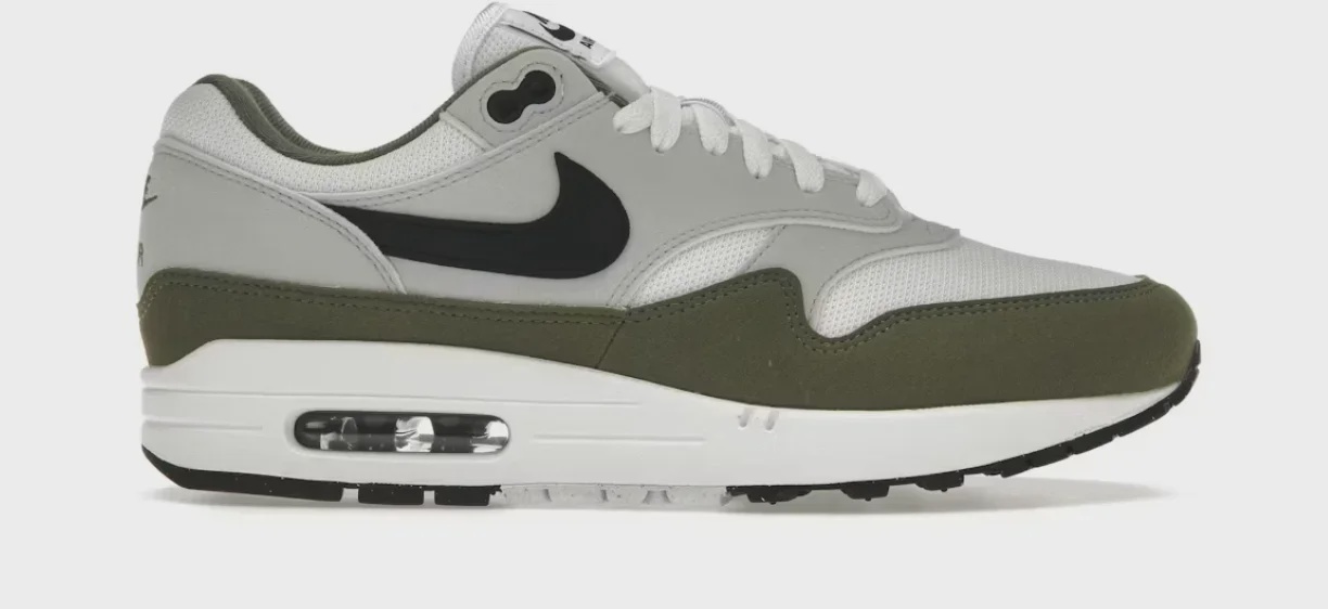 Nike Nike Air Max 1 White Black Medium Olive - Size US M 14