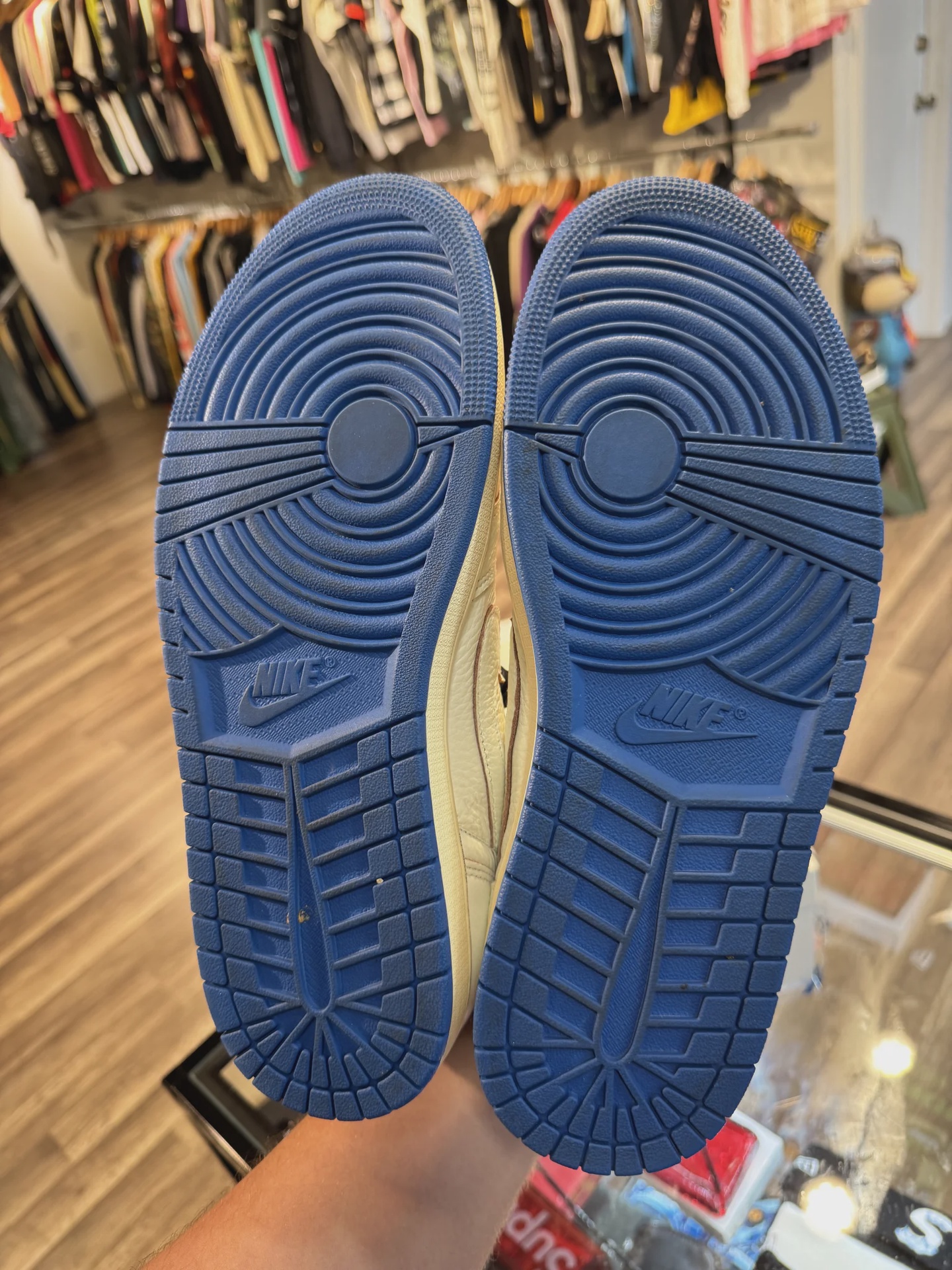 Air Jordan 1 Retro Low Original SP Fragment  x Travis Scott Sail Military Blue • Pre-Owned [1140] - photo 4