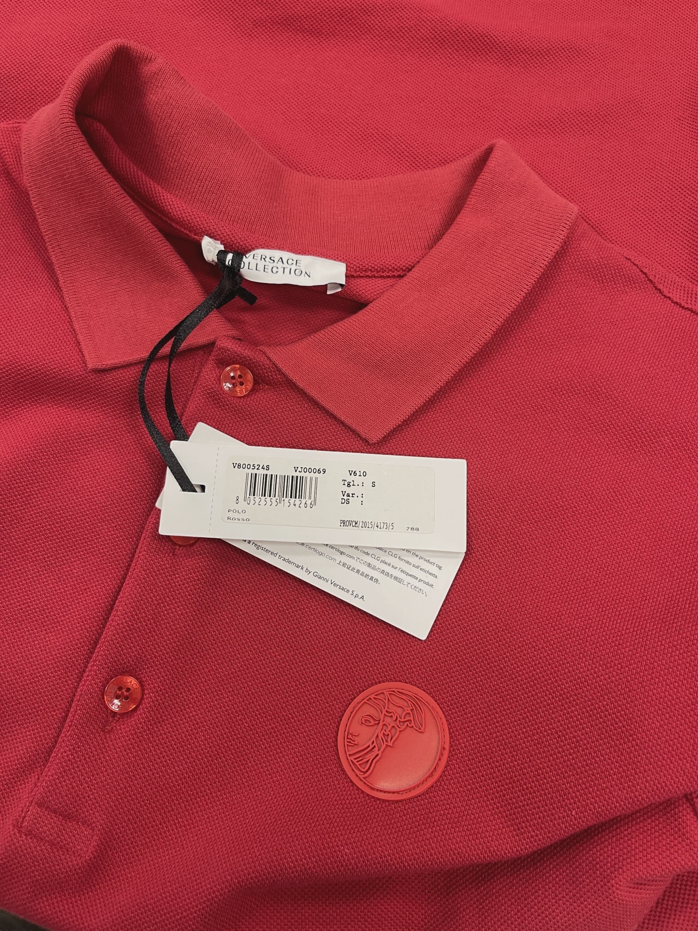 Versace Medusa Logo Embroidered Polo Shirt red • Brand New [1507] 4