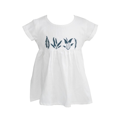 OCEAN FLORA EMBROIDERED MILA DRESS